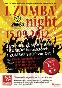 Plakat zur 1. Zumba night